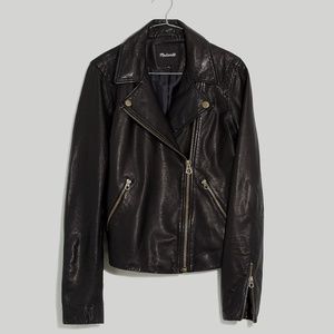 New Madewell Washed Leather Motorcycle Jacket: Brass Hardware